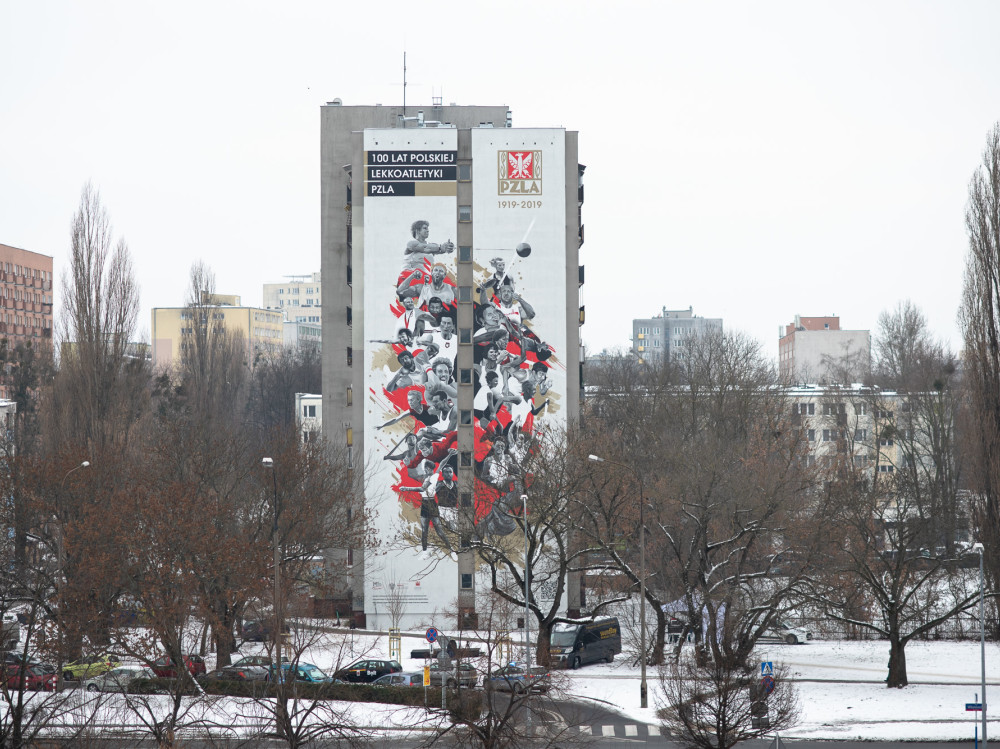 Otwarcie muralu 100-lecia Polskiego Związku Lekkiej Atletyki